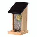 Wall sowing silo, feeding station with hooks made of wood