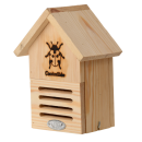 Wooden ladybug house with silhouette