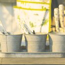 Blumentopf, Übertopf  3er- Set aus verzinktem Metall