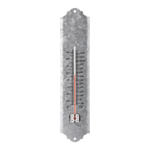 Oude zinken thermometer, temperatuurmeter, ca. 30 cm