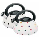 Flute kettle 3L, white/black dots, color changer