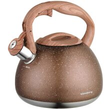 Flute kettle 2.8L, brown imitation marble