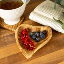 Olive wood bowl in heart shape ca.15 cm