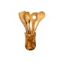 Set daide en bois dolivier 4pcs + vase