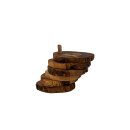 Olive wood peg coasters, set of 6