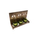 Buddha set with glasses and tea lights, 3pcs.