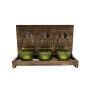 Buddha Set mit Gl&auml;sern und Teelichtern, 3tlg.