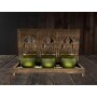 Buddha set with glasses and tea lights, 3pcs.