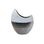 Mondförmige Vase aus Keramik, silber/weiß, ca. 23 cm
