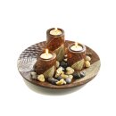Decorative bowl with 3 candle holders