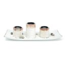 Decorative bowl with 3 candle holders in diamond design