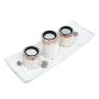 Decorative bowl with 3 candle holders in diamond design