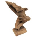 Teakholz-Fragment mit Bodenplatte 50-60cm