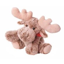 Elch Carlo liegend grau/beige 22cm Kuscheltier Plüschtier Schmusetier Stofftier