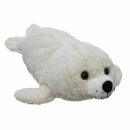 Cuddly toy seal Robbie lying