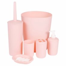 Badkamer-/toiletset 6st Roze