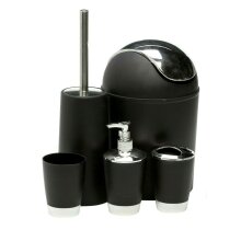 Badezimmer-/Toiletten-Set 5lg. Schwarz