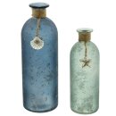 Decorative glass vase Maritime Decorated | Set of 2 ca.26 CM