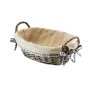 Coupe décorative ovale en osier avec insert textile beige env. 26 CM