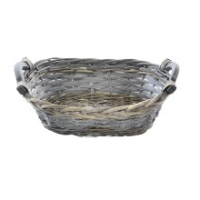 Decorative bowl made of willow and chipwood oval ca. 31 CM