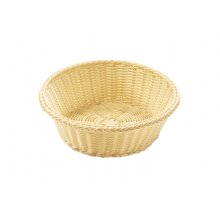 Decorative basket on polyrattan Beige ca. 24 cm