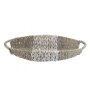 Decorative bowl Elongated water hyacinth / seaweed in gray with handle about 43 cm