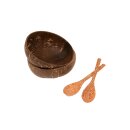 Coconut shell with spoon, set of 2