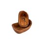 Rustic snack bowls set of 2 olive wood approx 15cm