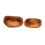 Rustic snack bowls set of 2 olive wood approx 15cm