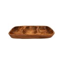 Olive wood snack bowl with 3 compartments approx. 30 CM