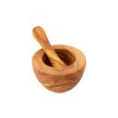 Olive wood mortar and pestle I about 12 CM diameter