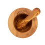 Olive wood mortar and pestle I about 12 CM diameter