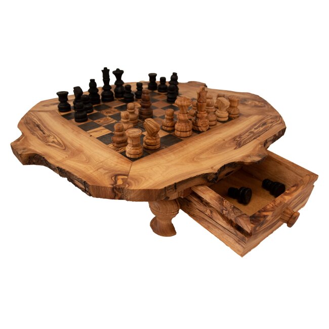 Schachbrett Schachspiel aus Olivenholz handgeschnitzt ca. 36 x 36 CM