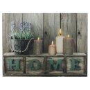 Tableau mural LED "Home" 4 LED 40 x 30 cm