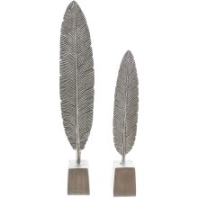 Deko-Feder "Silver" 2er-Set 34 cm