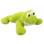 Green frog cuddly toy lying 23cm