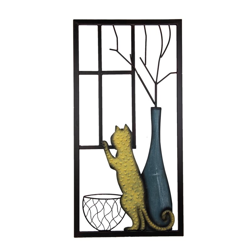 Dekorativer Malspiegel ‚Katzen-Herzog‘ – 30x39,9 Cm, Mit Schiebespiegel & Kunststoff-Stahlrahmen (Wanddekoration)