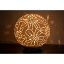 Tischlampe Leuchte Blume Rund weiß aus Porzellan 15 cm
