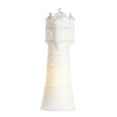 Tischlampe Leuchte Leuchtturm wei&szlig; aus Porzellan 35 cm