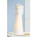 Tischlampe Leuchte Leuchtturm wei&szlig; aus Porzellan 35 cm