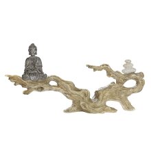 Buddha figure on tree trunk, about 35 cm