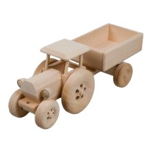 Trecker mit Anhänger aus Holz