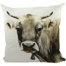 Coussin en lin Vache suisse, 50 x 50 cm env.