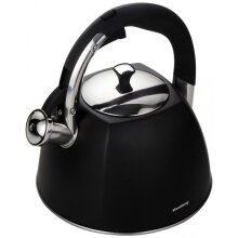 Flötenkessel Wasserkessel 2,2 l in Schwarz Glänzend