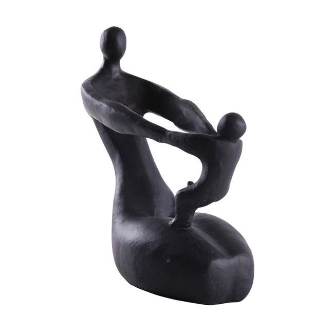 Skulptur Figur Frau mit Kind Schwarz 25 x 25 cm