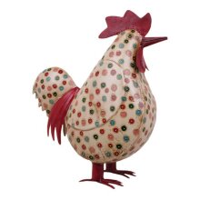 Figurine décorative de jardin en métal Poulet multicolore 43 cm