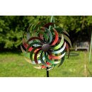 Windrad Gartenstecker Rot Grün 170 cm