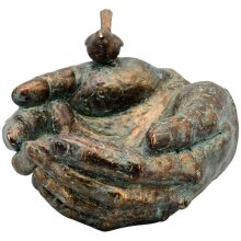 Vogeltränke, Hand aus Polyresin verwitternde Optik