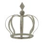 Metal crown garden decoration gray 19 x 21 cm