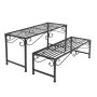 Banc rustique "Ranken", set de 2 pièces en métal